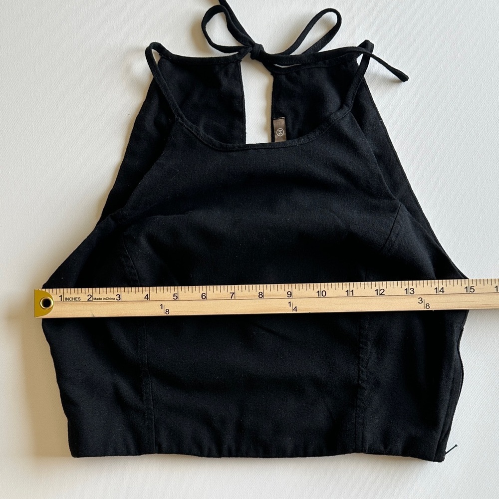 Garage Black Halter Top Viscose/ Linen Sz M - Picture 5 of 9
